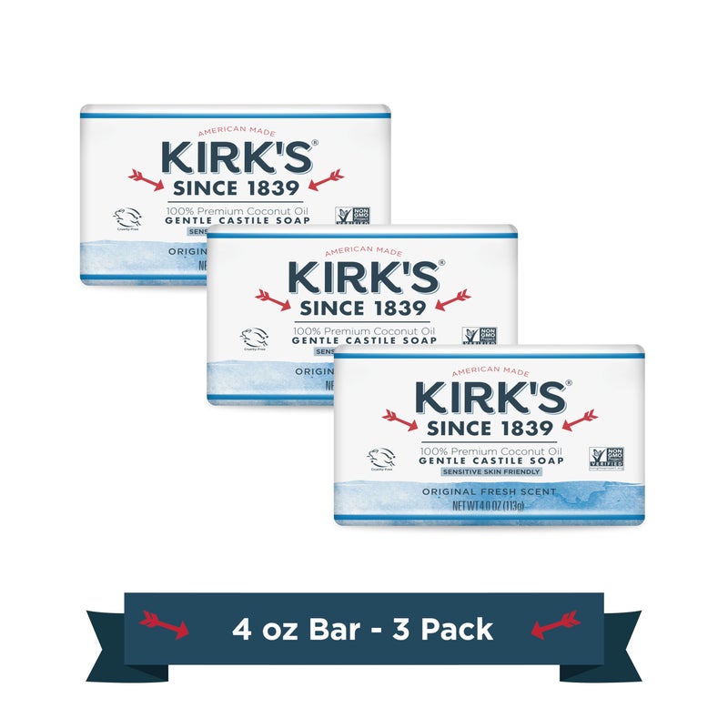 Kirk's Original Coco Castile Soap, Pack of 3 - Image 1